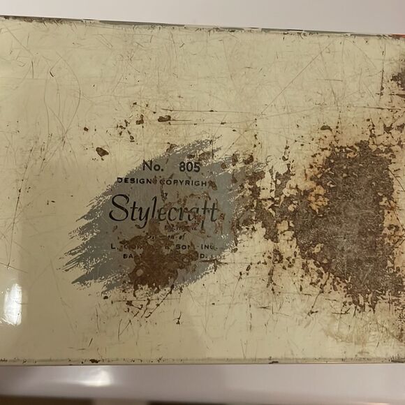 Vtg Kitschy mid Century Stylecraft tin recipe box - Picture 8 of 9